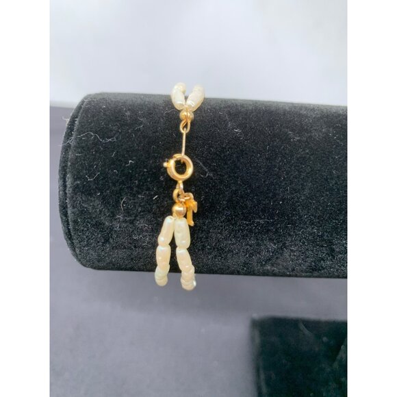 Trifari Womans Rice Pearl Duel 7" Bracelet Jewerly - Picture 3 of 5